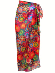 Tie Dye Sarong Cover Up Soft Chiffon Beach Cover Up Women's Swimwear