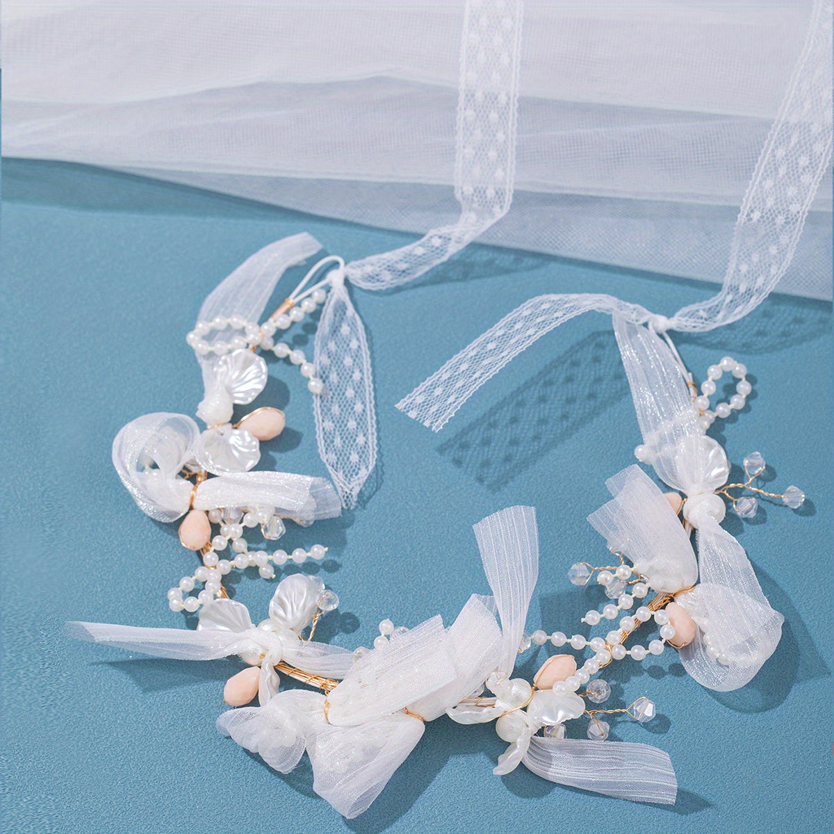 Girl's Flower Ribbon Headband - Princess Flower Wreath Hair Accessory