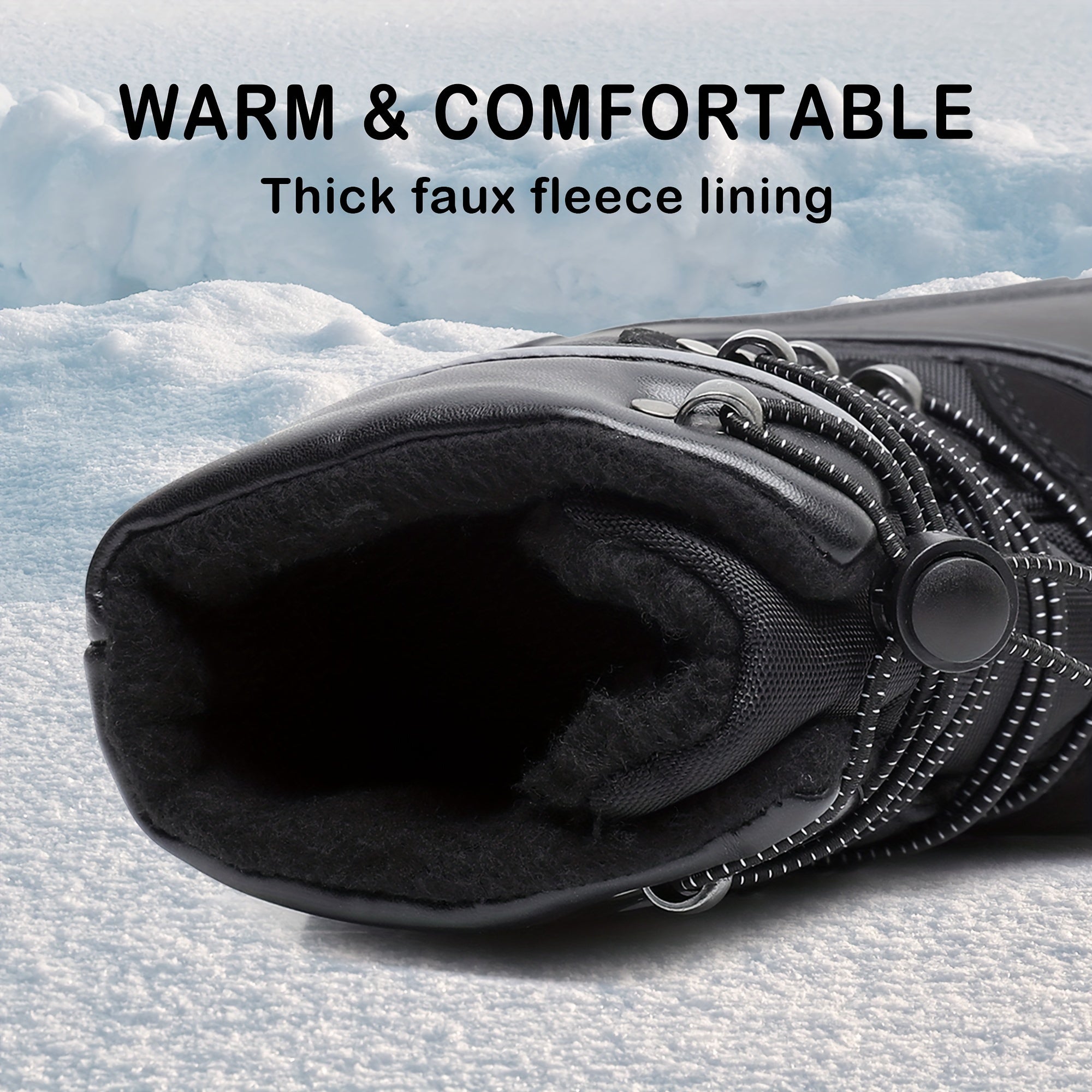 Boy's Snow Boots Fleece Lined Non slip Cozy Outdoor Hiking Shoes