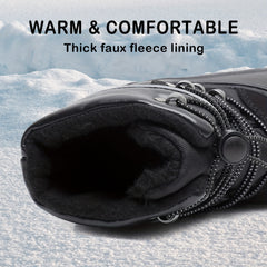Boy's Snow Boots Fleece Lined Non slip Cozy Outdoor Hiking Shoes