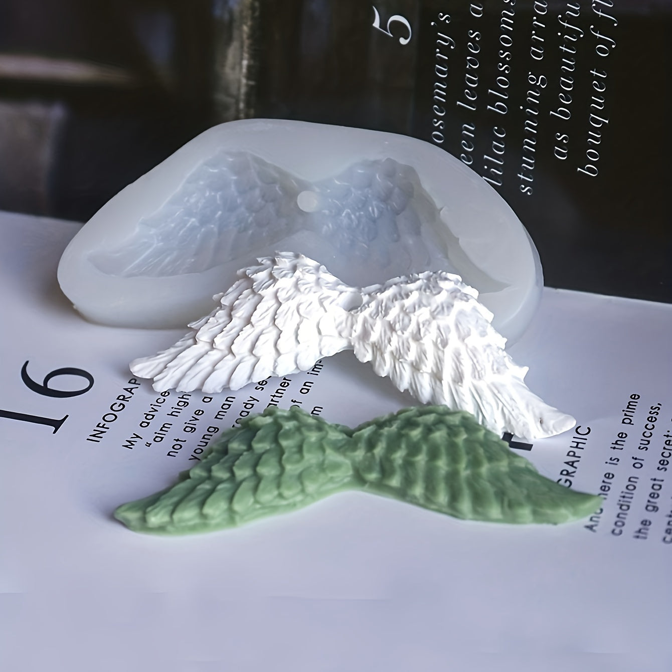 Angel Wings Aromatherapy Plaster Hanging Resin Silicone Mold
