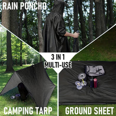 Multifunctional Poncho 3-in-1 Raincoat for Outdoor Travel