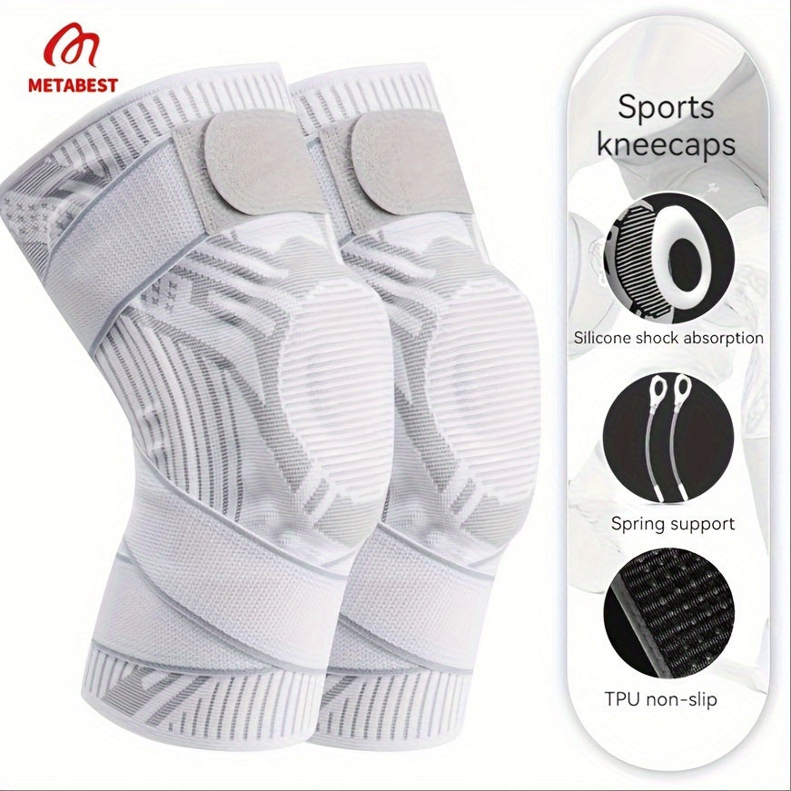 Professional Sports Knee Pads Spring Support Silicone Shock Absorption