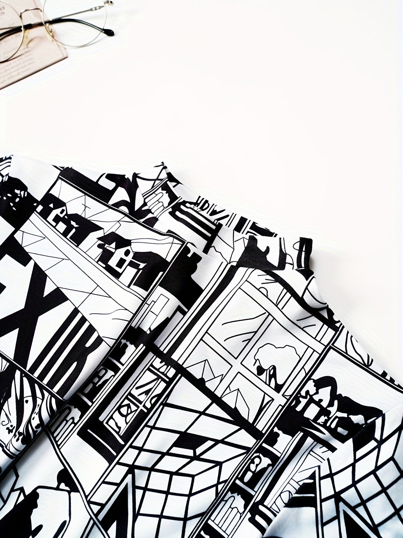 Anime Print Two piece Shorts Set Top & Casual Shorts