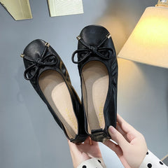 Women's Bowknot Flats Loafers Soft Sole Slip On Shoes