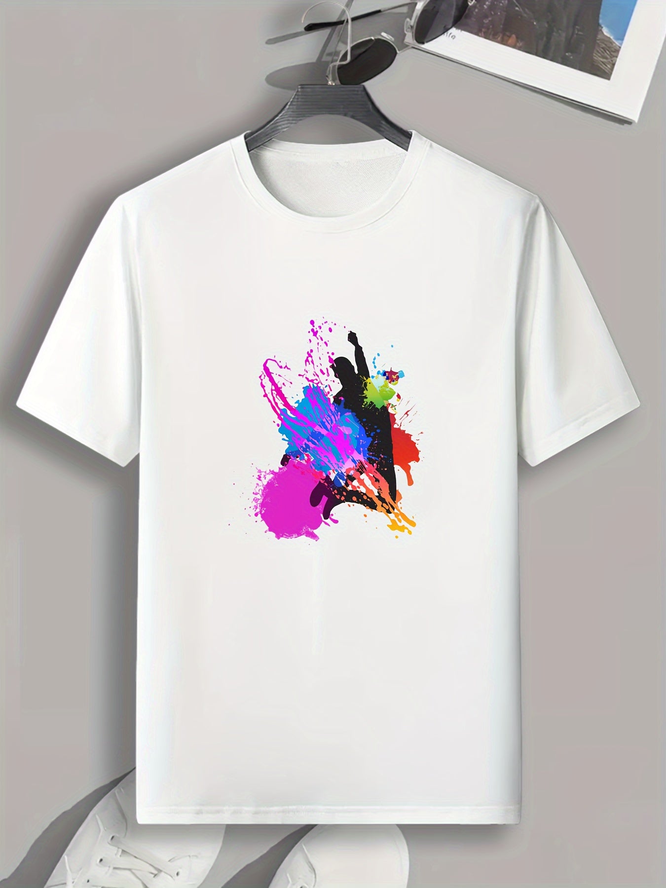 Colorful Paint Print Men's Graphic T shirt Casual Comfy Tees For Summer