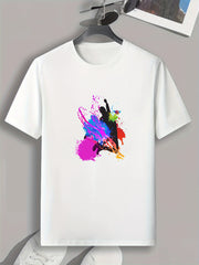 Colorful Paint Print Men's Graphic T shirt Casual Comfy Tees For Summer