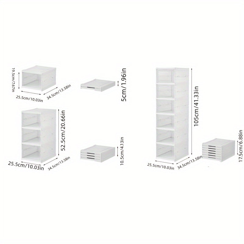Folding Shoe Box With Door Dustproof Shoes Storage Box Household Organizer