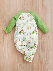 Dinosaur Print Long Sleeve Baby Bodysuit