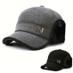 Winter Warm Cap With Earflap For Men Outdoor Velvet Thickened Hat
