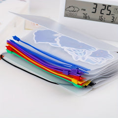 12pcs A6 A5 Coloured 6 Hole Zipper Cash Envelopes Waterproof PVC Loose Leaf Bags