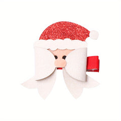 Girls Christmas Bow Hairpin Santa Claus Elk Hairclip Kids Children Accessories