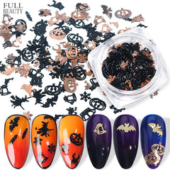Halloween Christmas Nail Glitter Pumpkin Witch Bat Snowflake Xmas