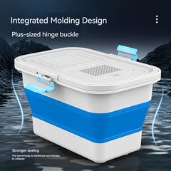 Foldable Fishing Bucket Portable Thicken Live Fish Barrel With Mesh Fishing Tack