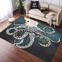 Octopus Pattern Kitchen Rug Bathroom Rug Non-Slip Waterproof Floor Mat