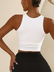 Women's Sleeveless Sport Tank Top With Built-In Bra Yoga Crop Top