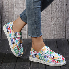 Women's Flat Canvas Shoes Lace Up Loafers