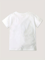 Boys Colorful Triceratops Painting Print T-shirt Kids Cotton Tee Top For Summer