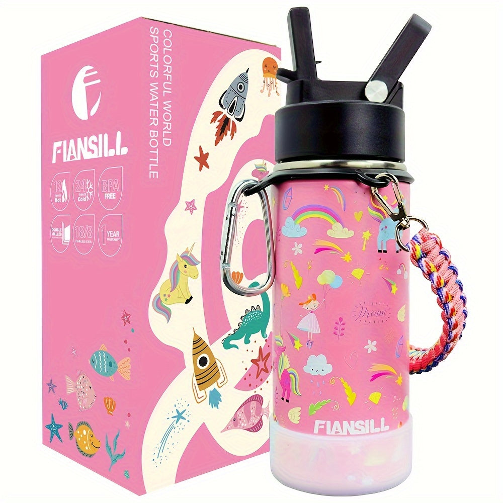 480ml Colorful Stainless Steel Water Bottle Double Layer Leakproof Cup