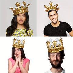 Inflatable Crown Tiara for Makeup Party and Special Occasions Novel Hat Crown