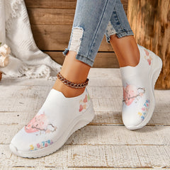 Heart & Flower Walking Shoes Slip on Woven Sneakers Women's Footwear