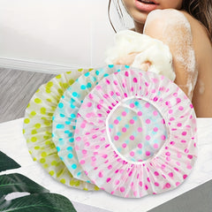 3pcs Colorful Disposable Waterproof Shower Caps