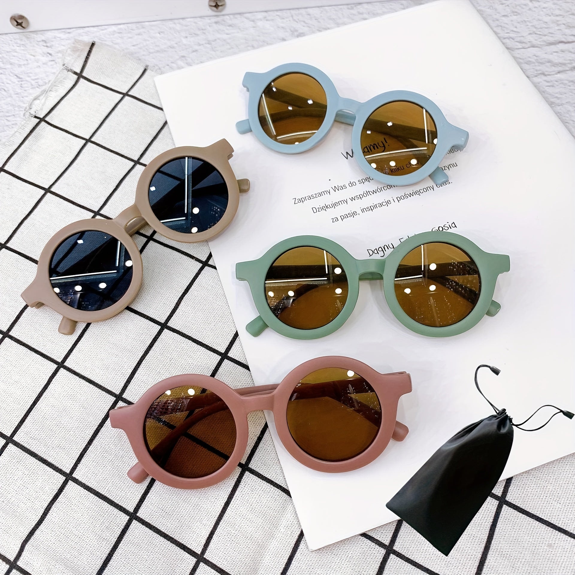 Boys Round Frame Sunglasses UV Protection Kids Accessories