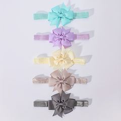 5pcs Bowknot Hairband Soft Nylon Headband for Baby Girls