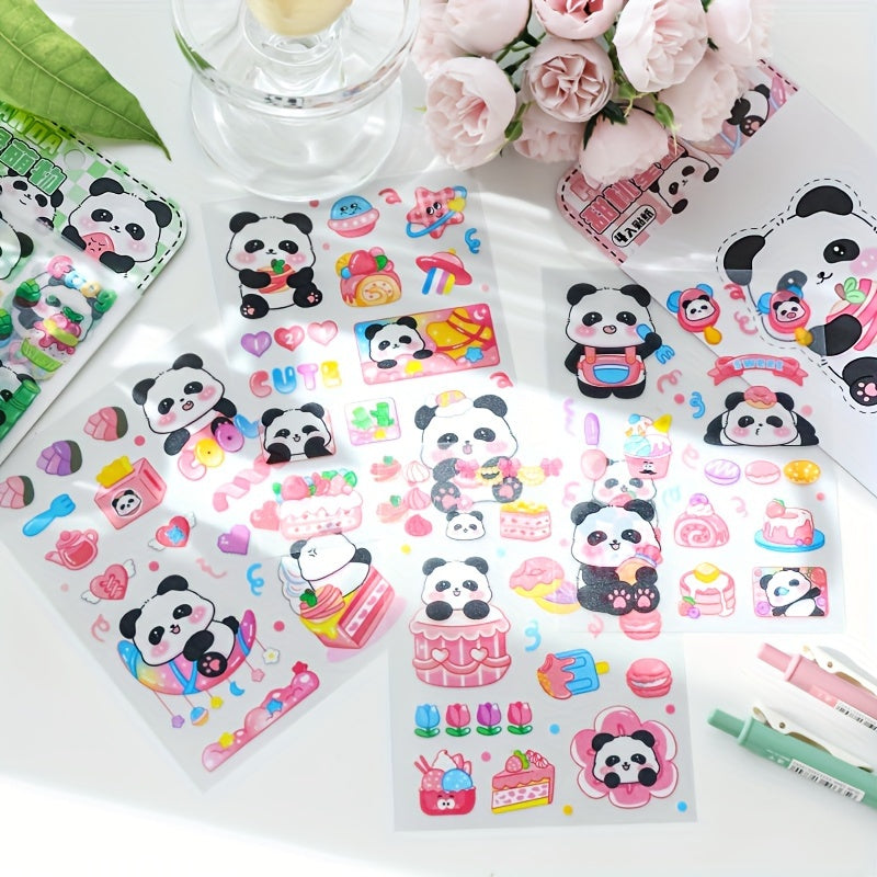 Panda PET Frosted Sticker Soft Panda Shape Pattern 10 16 Cm Waterproof Sticker