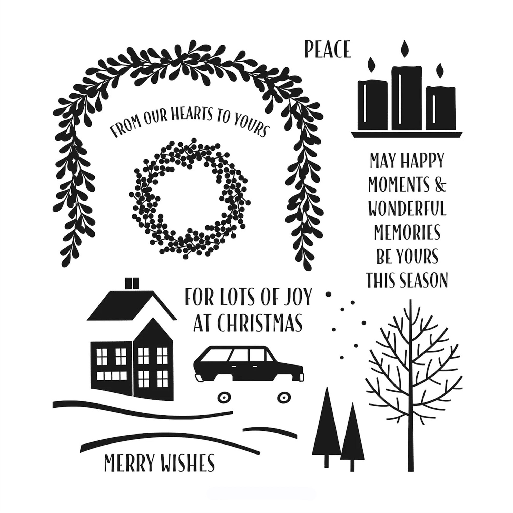 Christmas Tree Animals Clear Stamp & Die Set for Card Making DIY Scrapbooking