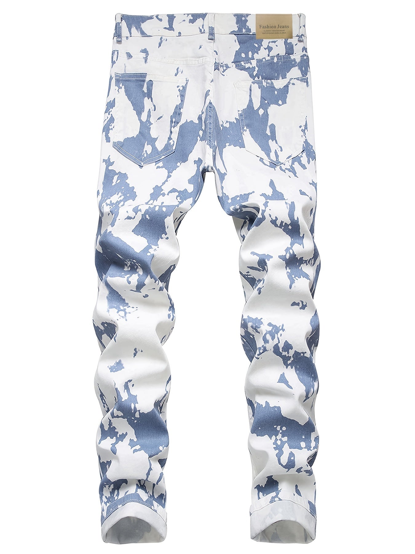 Men's Slim Fit Print Jeans Street Style Denim