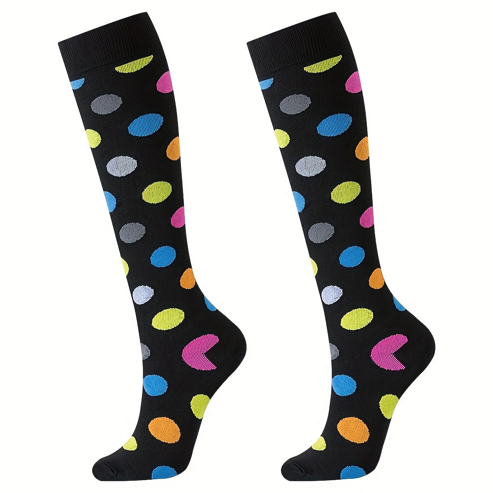Animal Print Calf Compression Socks 15-20mmHg for Running and Cycling