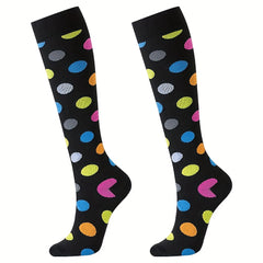 Animal Print Calf Compression Socks 15-20mmHg for Running and Cycling