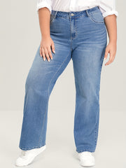 Button Fly Wide Leg Jeans
