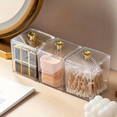 Acrylic Cotton Swabs Holder Clear Vanity Makeup Organizer