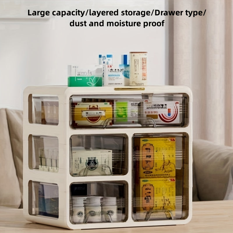 Family Medicine Box Storage Drawer Large Capacity First Aid Box