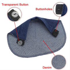 2pcs Denim Fabric Extender Buckle for Fat Belly Jeans