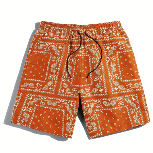 Paisley Men's Quick Dry Hawaiian Board Shorts With Pockets