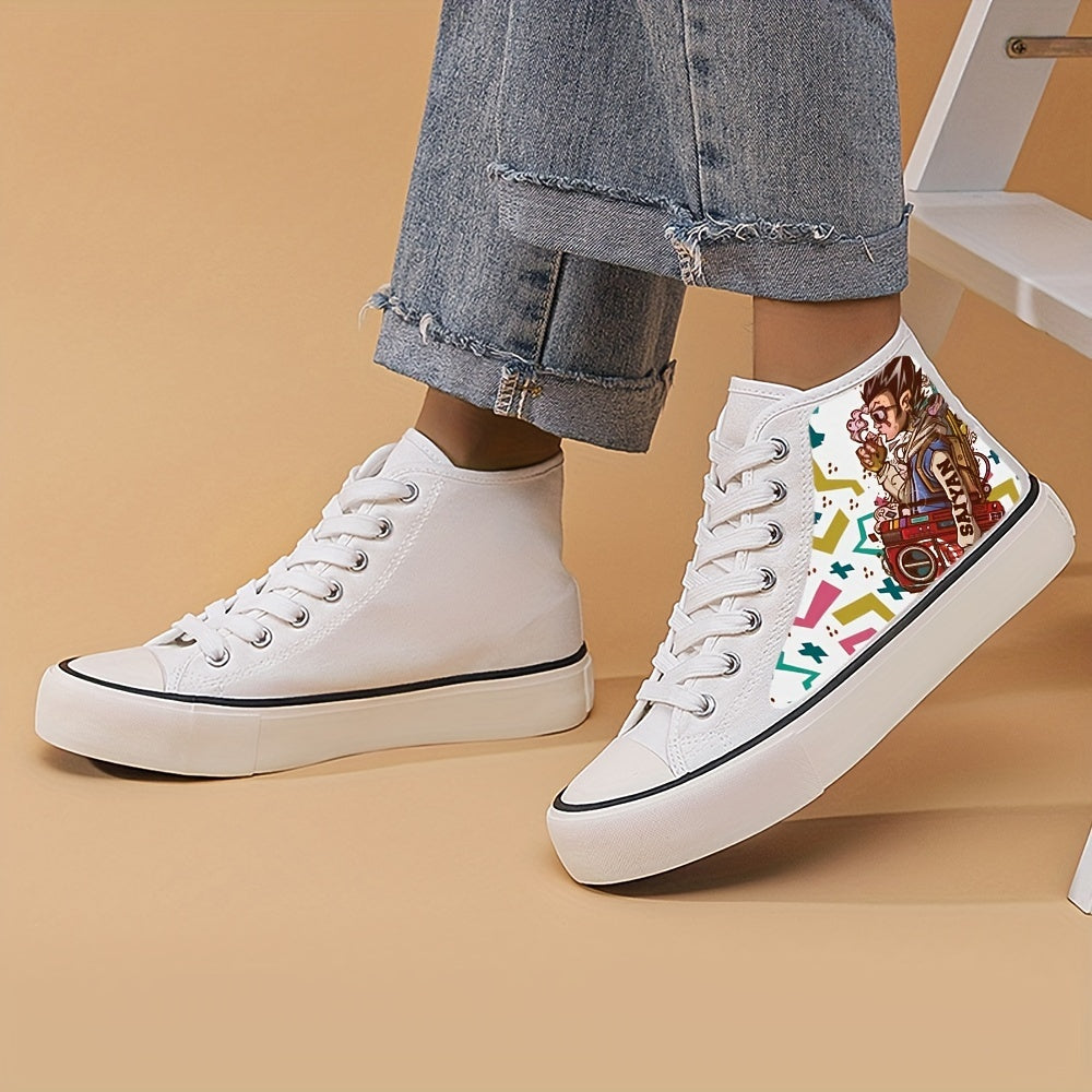 Girls High Top Cartoon Skate Shoes Non Slip Casual Sneakers