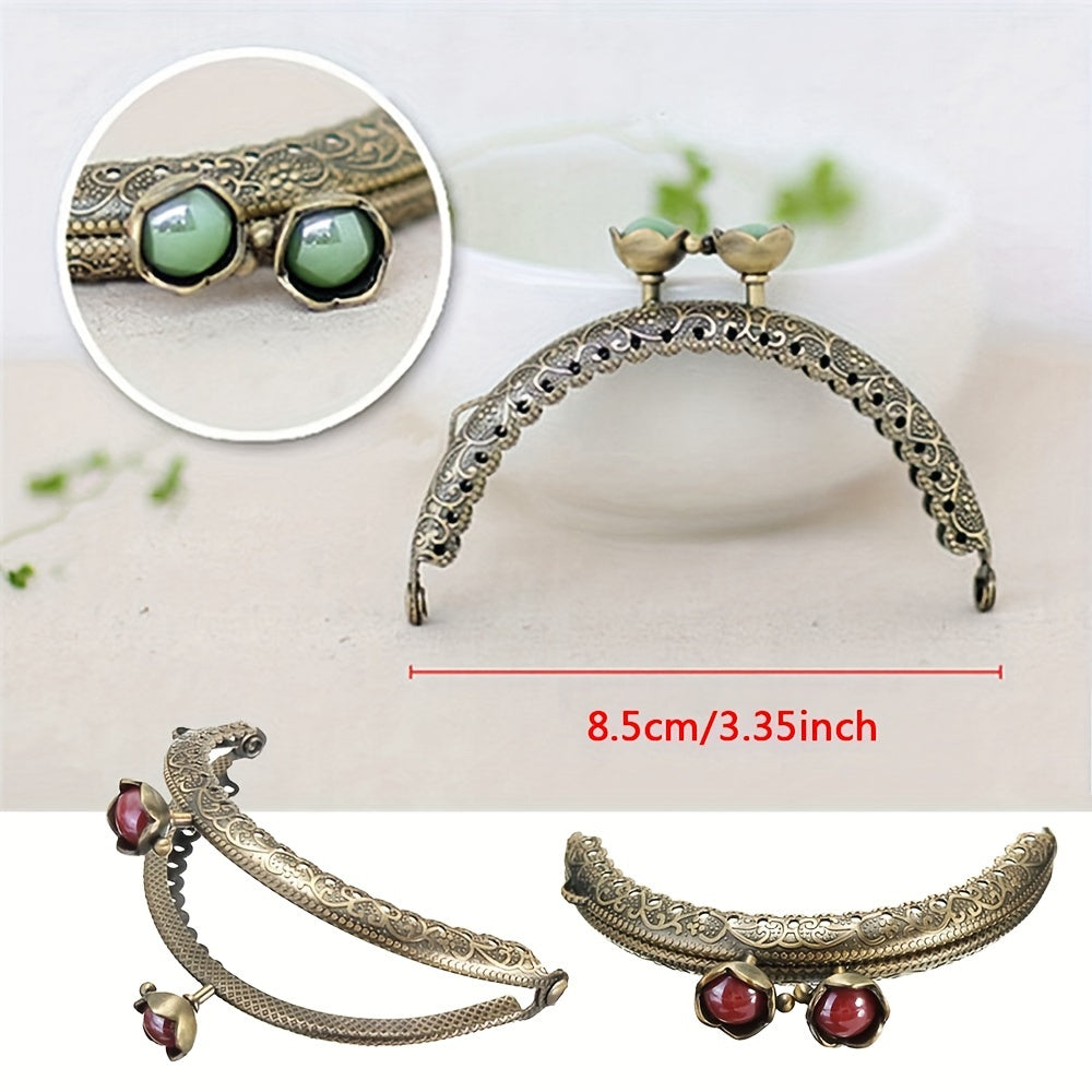 Embossing Head Coin Purse Frame Metal Clasp Closure Wallet Accessories