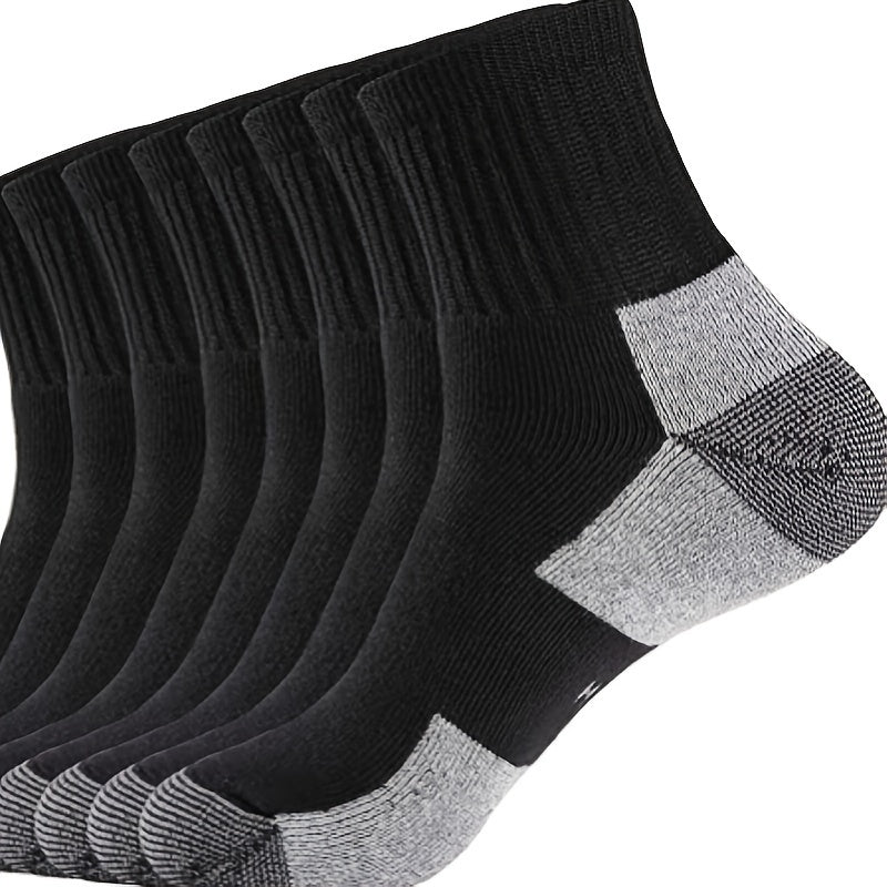 2 Pairs Men's Mid Crew Sport Socks Sweat Absorbing Cotton Blend