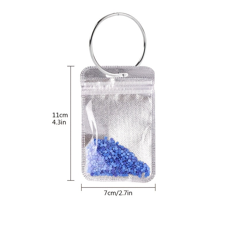 100pcs Ziplock Bags and 2pcs Metal Split Ring 5D DIY Diamond Painting Tools