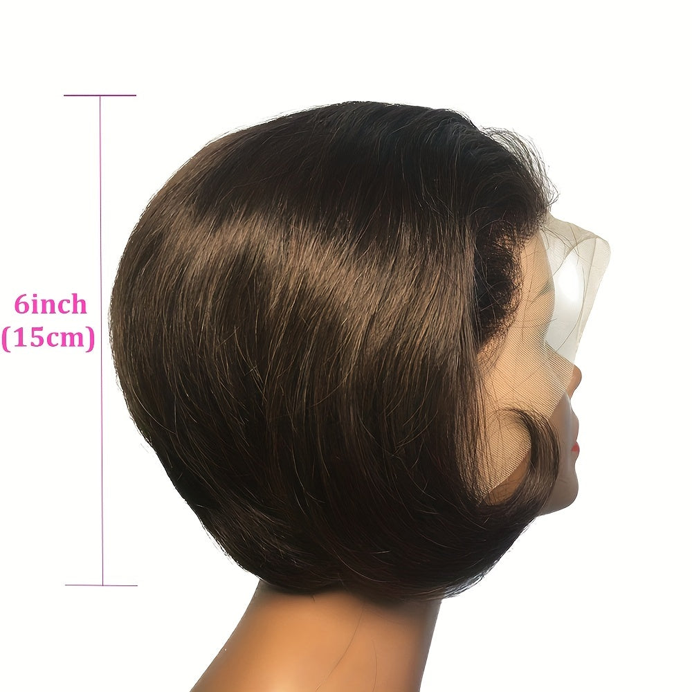 HD Lace Front Human Hair Bob Wig with Baby Hair Pre Plucked Pixie Cut