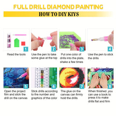 5D Diamond Painting Kit for Adults & Kids, Full Drill Gem Art Painting