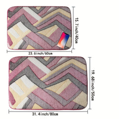 Flower Printed Non Slip Bathroom Rug Padded Bath Mat Shower Comfort Mat
