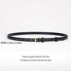 Women's Leather Thin Belt Solid Dress Coat Waistband Casual Belts