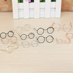 4pcs Mini Eyeglass Frames Various Colors Iron Accessories Metal Craft Glasses