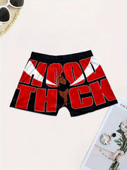 Letter Print Skinny Shorts for Women