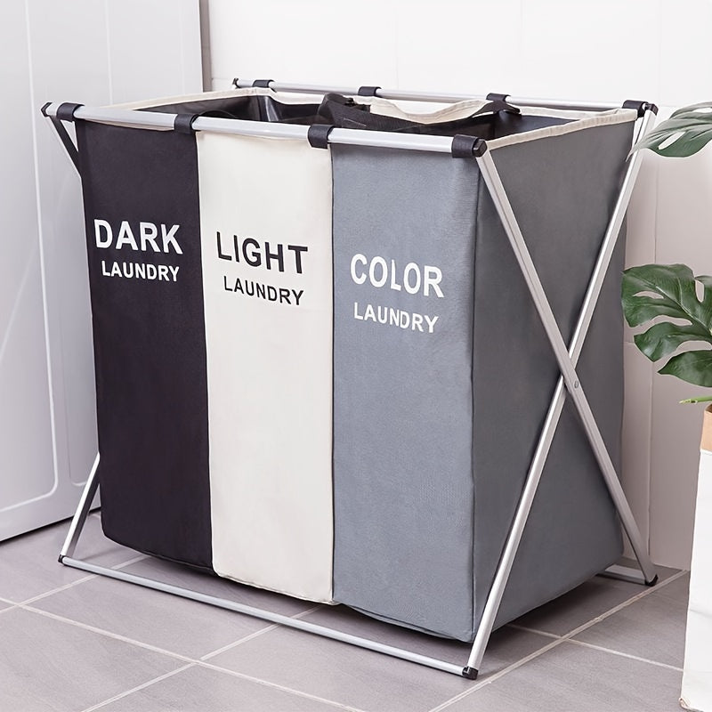Laundry Storage Basket With Grids - Household Storage Organizer