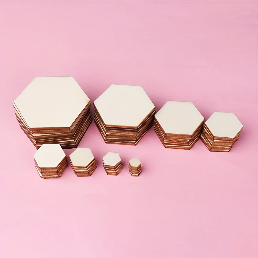 Hexagonal DIY Wood Chips Hexagon Blank Wood Chips Embellishments